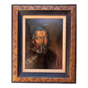 Late 20th Century Ernest Burnett Hood, British Artist, Oil on Canvas Painting, Portrait