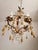 Floral Five-Light Gilded Ceiling Lamp with Crystals and Murano Glass Crystal Drops, 1960s For Sale - Image 12 of 18