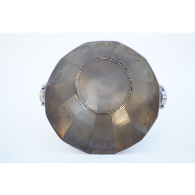 Art Deco Silver Geometric Champagne Chiller & Stand Chairish