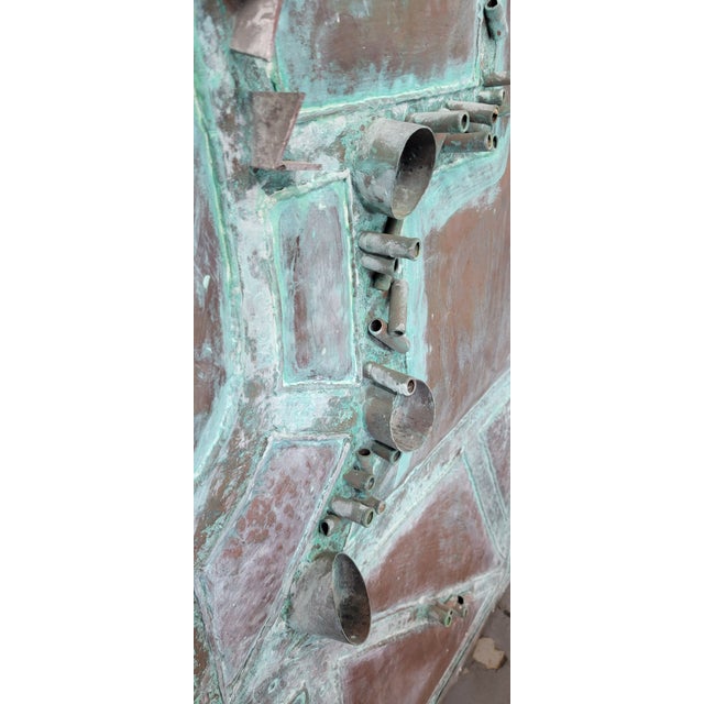 Copper Artist Roy R. Butler Signed Copper Brutalist Doors - a Pair For Sale - Image 8 of 10