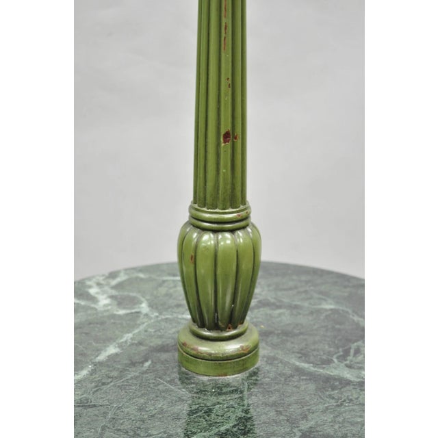 Mid 20th Century Hollywood Regency Tommi Parzinger Style Green Marble End Table Floor Lamp - Pair For Sale - Image 14 of 18