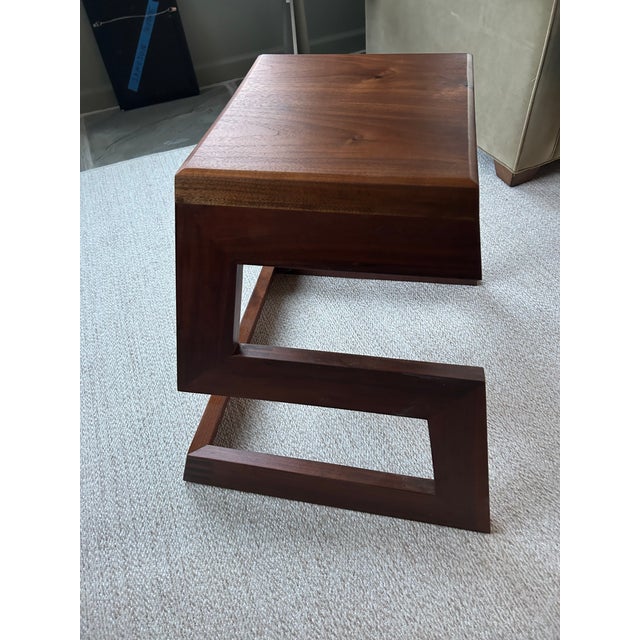 Exclusive one of a kind artisan made sculptural functional bench or stool that is a work of art from every angle....