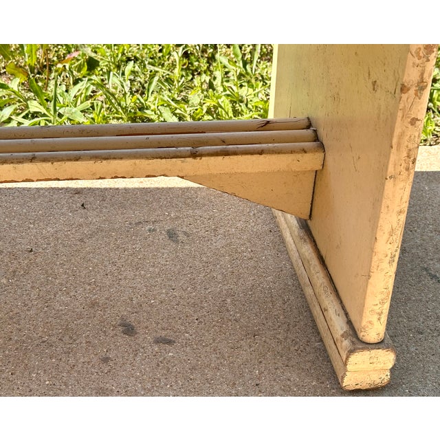 Cream 1940s Primitive Folk Art Peter Hunt Foot Stool Bench For Sale - Image 8 of 17