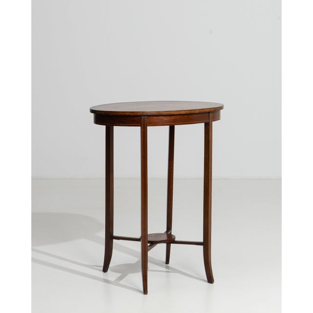 19th Century English Inlaid Oval Side Table For Sale - Image 13 of 14