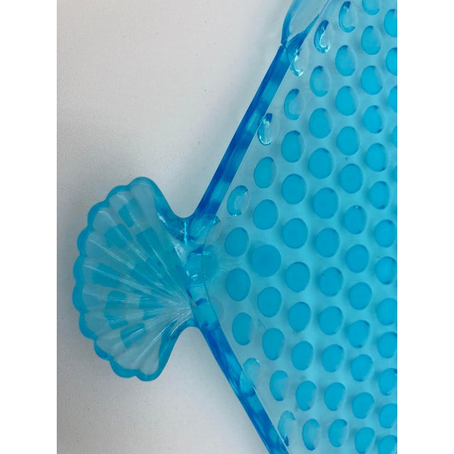 Traditional Vintage Fenton Turquoise Hobnail-Fan Trinket Dish For Sale - Image 3 of 3
