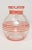 Vintage Art Deco bulbous-form pitcher in blown glass with sculptural handle and red stripe motif (ca. 1940s, USA). There...