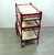 Red and Cream 3-Tier Serving Cart with Drawer, 1950s For Sale - Image 4 of 9