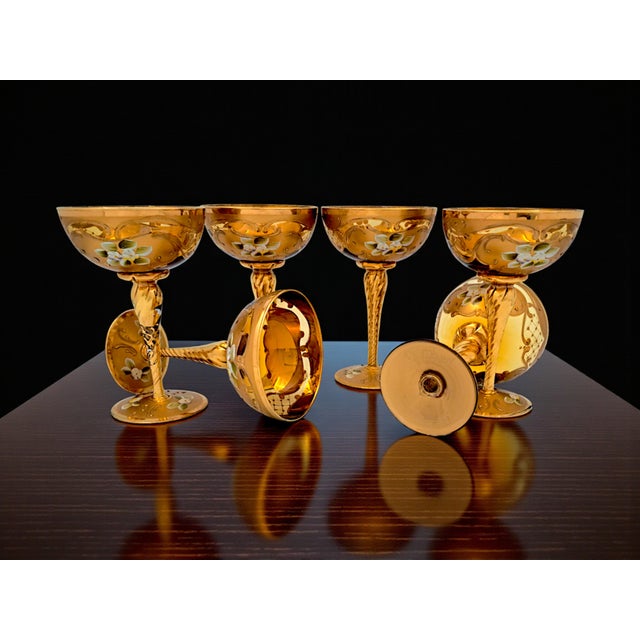 Tre Fuochi Murano Glass Champagne Flutes from Manifattura di Murano, 1960s, Set of 6 For Sale - Image 9 of 12