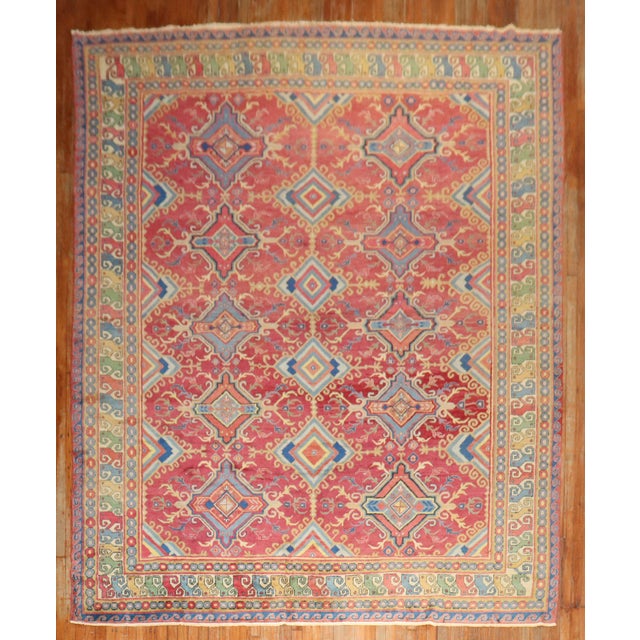Radiant Colorful Indian Vintage Room Size Rug For Sale - Image 17 of 18
