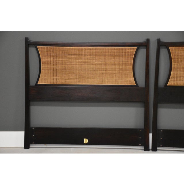 Mid-Century Modern Edward Wormley for Dunbar Solid Walnut Twin Headboards - A Pair For Sale - Image 3 of 8