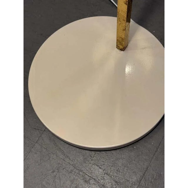 Metal Midcentury Modern Brass Floor Lamp With Plastic Shade in the Style of Nikoll For Sale - Image 7 of 8