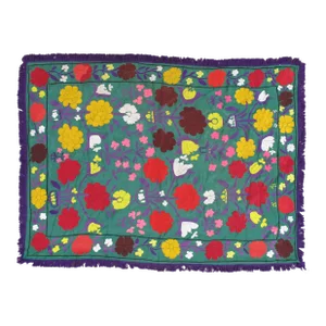 Late 20th Century Suzani Style Textile, Red, Yellow, Floral, Colorful
