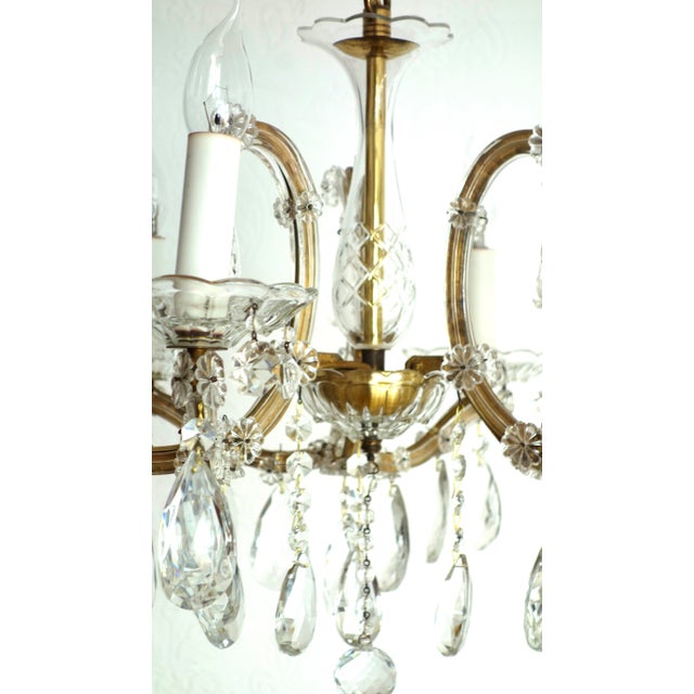 Mid-Century Modern Maria Theresia Chandelier in Brass and Crystal from Palwa, 1960s For Sale - Image 3 of 14