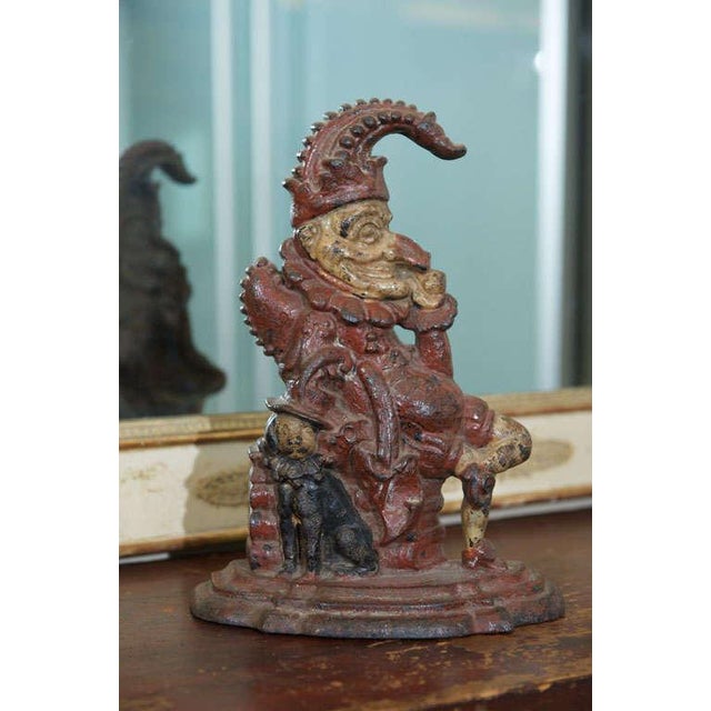 Painted Cast Iron Door Stop Depicting Punch and His Dog, Toby For Sale - Image 4 of 8