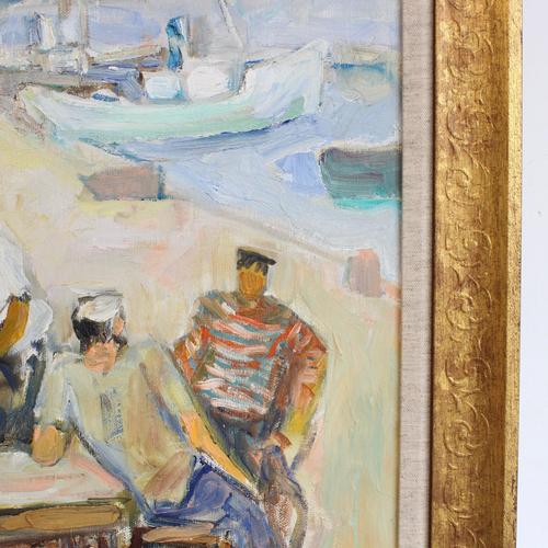 Alberto Chiancone, Sailors, 1960s, Oil on Canvas For Sale - Image 9 of 16