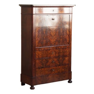 Louis Philippe Secretary in Mahogany with Marble Top, 1850 For Sale
