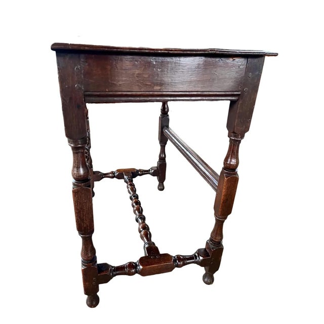 Early 18th Century Early 18th Century Jacobean Side Table, Hand-Carved Oak, England For Sale - Image 5 of 12