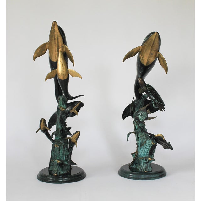 2000 - 2009 Vintage Spi San Pacific International Multi-Dolphin / Sea Life Gallery Sculptures For Sale - Image 5 of 14