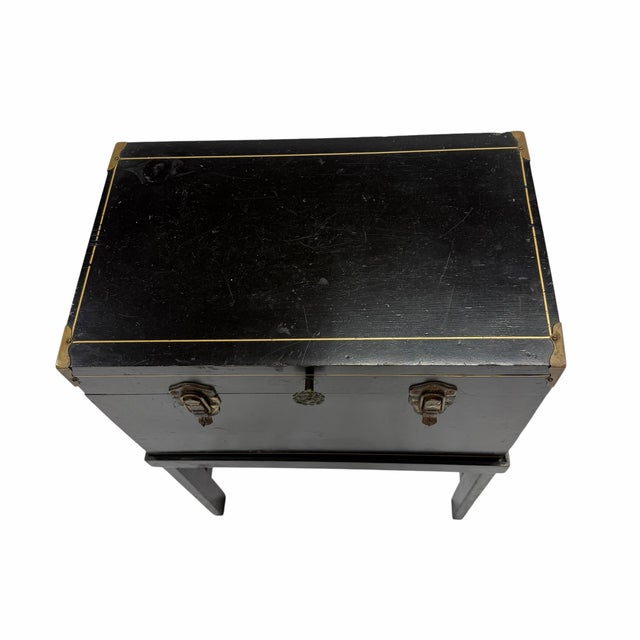 Vintage Storage Box, Side Table, Nightstand on Stand For Sale - Image 4 of 12