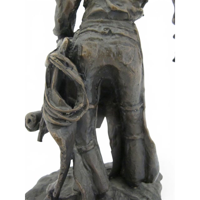 Colorado Cowboy With Saddle James Turner Sr. Western Art Bronze Statue For Sale In Portland, OR - Image 6 of 12