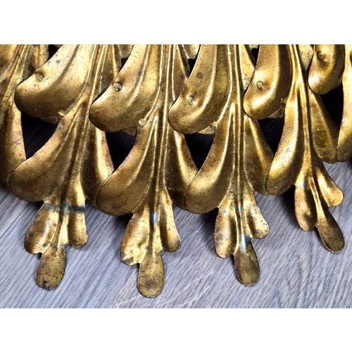 1950s Gold Metal Tole Sunburst Shade for Ceiling Light Fixture, Made in Italy For Sale - Image 11 of 18