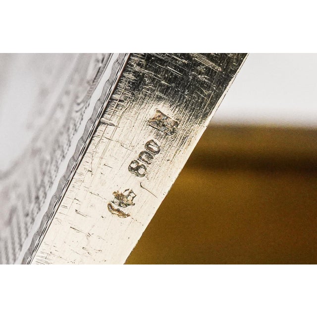 Metal Intricate Engine Turned Pattern Antique Victorian 800 Silver Snuff Box Tobacciana For Sale - Image 7 of 13