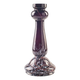 Violet Glass Candleholder, Northern Europe, 1970s For Sale