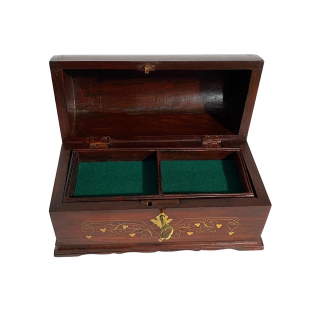 Indian Traditional Jewelry Bangle Wooden Domed Box 10.25" W For Sale In New York - Image 6 of 8