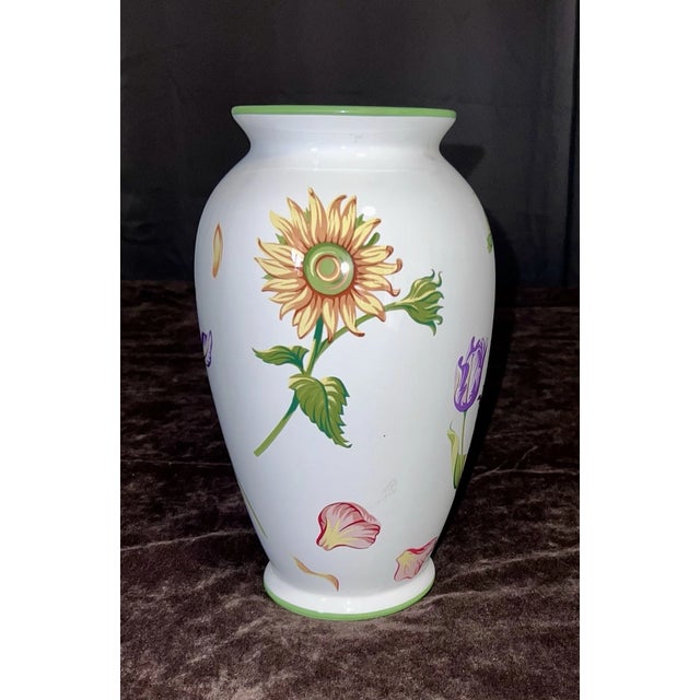 Elegant Tiffany & Co. “Tiffany Petals” porcelain vase from 1998, beautifully crafted in Portugal. This delicate piece...