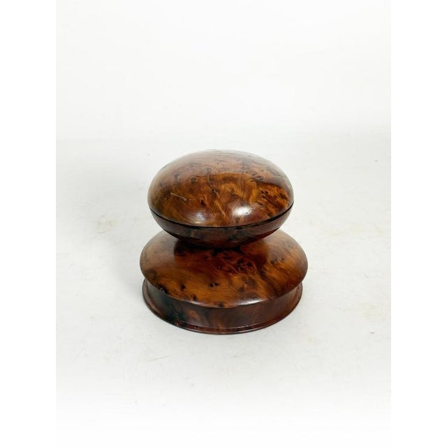Vintage French Round Wooden Boxes, 1970, Set of 2 For Sale - Image 6 of 12