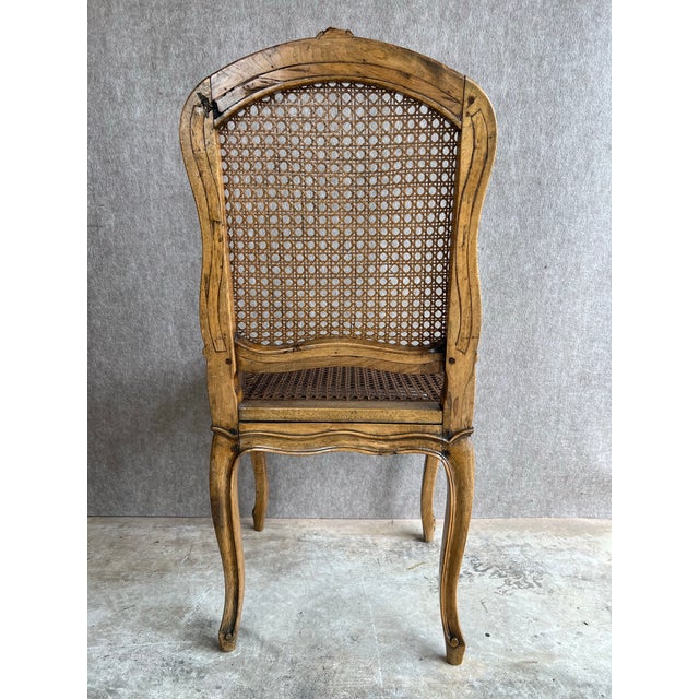 Rare Antique C1800s French Louis XV Style Cane Back Seat Chair by Paine Furniture Company Boston For Sale - Image 10 of 17