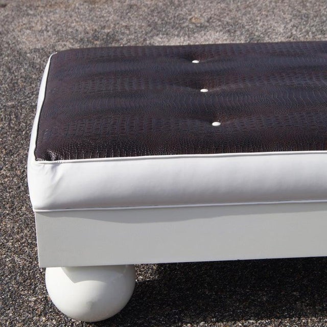 1980s Hollywood Regency Daybed Bench For Sale - Image 5 of 7