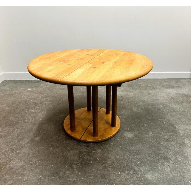 Brutalist Sculptured Chairs and Alder Wood Table by Team, Set of 7 For Sale - Image 14 of 16