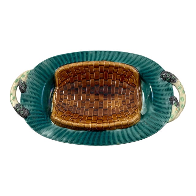 French Creil Et Montereau Trompe l'Oeil Asparagus Server C.1890 For Sale