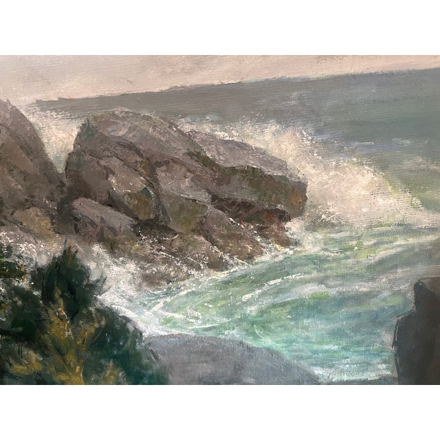 1950s Oil Painting of Coastal Scene of Monhegan, Maine by Edmund F. Ward For Sale - Image 4 of 9