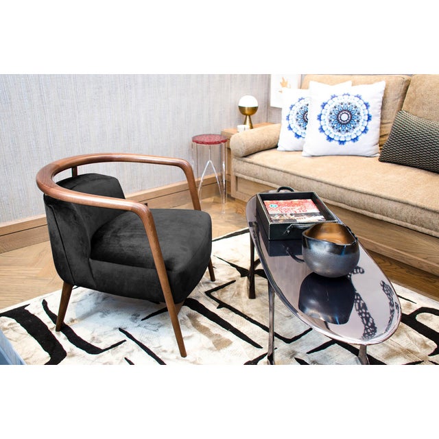 Not Yet Made - Made To Order Essex Grey Velvet Armchair by Javier Gomez For Sale - Image 5 of 7