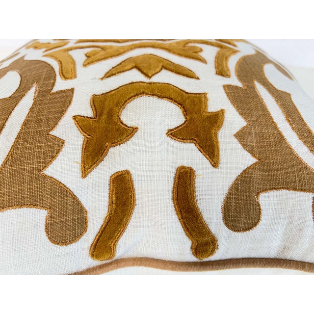 Custom Baroque Moorish Silk Velvet Appliqué Throw Pillow, India, 1980 For Sale - Image 10 of 12