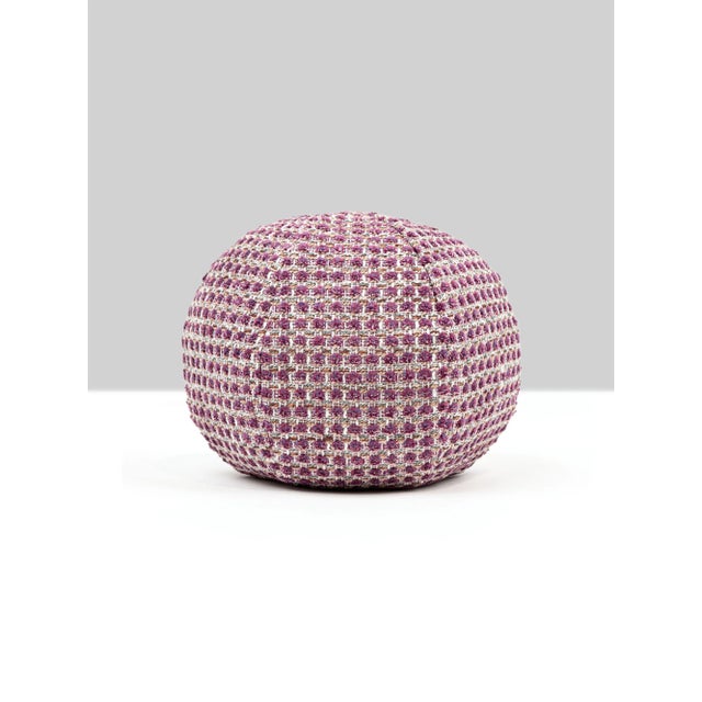 Contemporary The House Of Scalamandré Heatherton Circle Pillow In Plum For Sale - Image 3 of 3