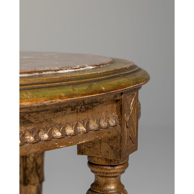 French 19th Century France Antique Gold Giltwood Carved Giltwood Gueridon Table For Sale - Image 3 of 11