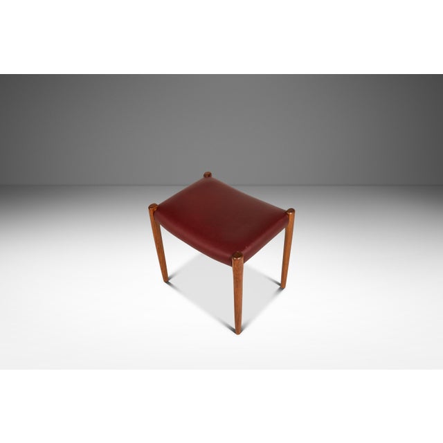 Danish Modern Model 77a Ottoman in Teak & Leather by Niels Otto Møller for j.l. Møller Mobelfabrik, Denmark, C. 1960's For Sale - Image 9 of 18