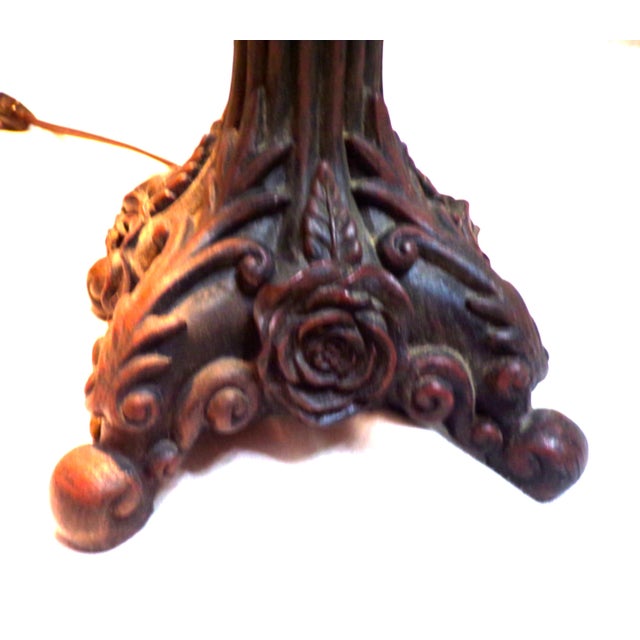 Vintage Cheyenne Victorian Stye Accent Lamp - Resin Base, Filigree/Green Felt Shade For Sale - Image 9 of 15