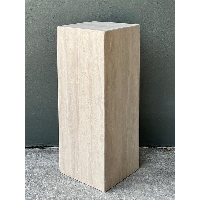 Vintage Travertine Pedestal Column For Sale - Image 12 of 14