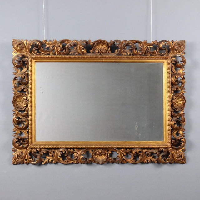 Baroque Style Carved and Gilded Mirror For Sale - Image 10 of 10