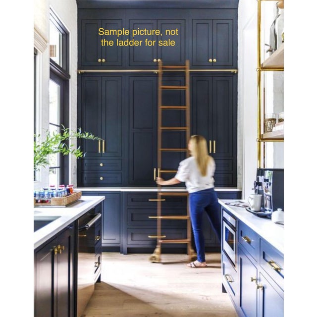 Wood Vintage Putnam Rolling Ladder For Sale - Image 7 of 7