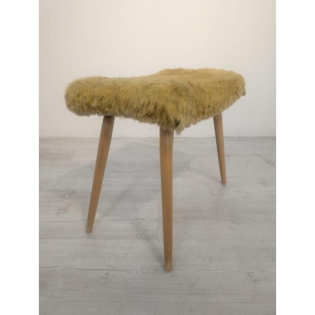 Textile Mid-Century Modern Pouffe in Yellow, 1960s For Sale - Image 7 of 12