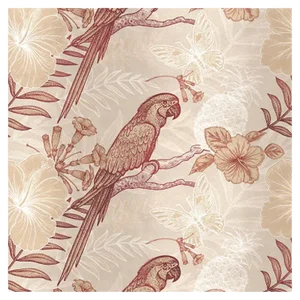 Parrots Fabric Wallcovering by Chiara Mennini for Midsummer-Milano