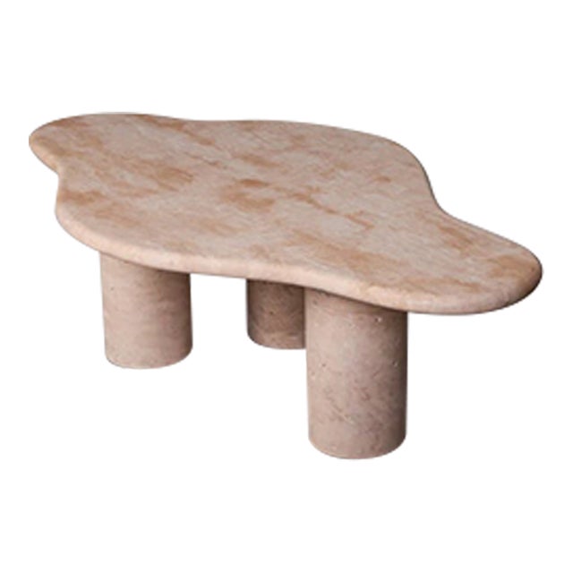 Trio Travertine Coffee Table 51.2" For Sale