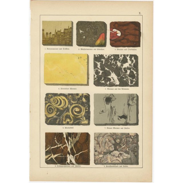 Dr. Gustav Adolph Kenngott, Mineralogy Marble, Aragonite & Fluorite, 1888, Chromolithographs, Set of 3 For Sale - Image 3 of 12