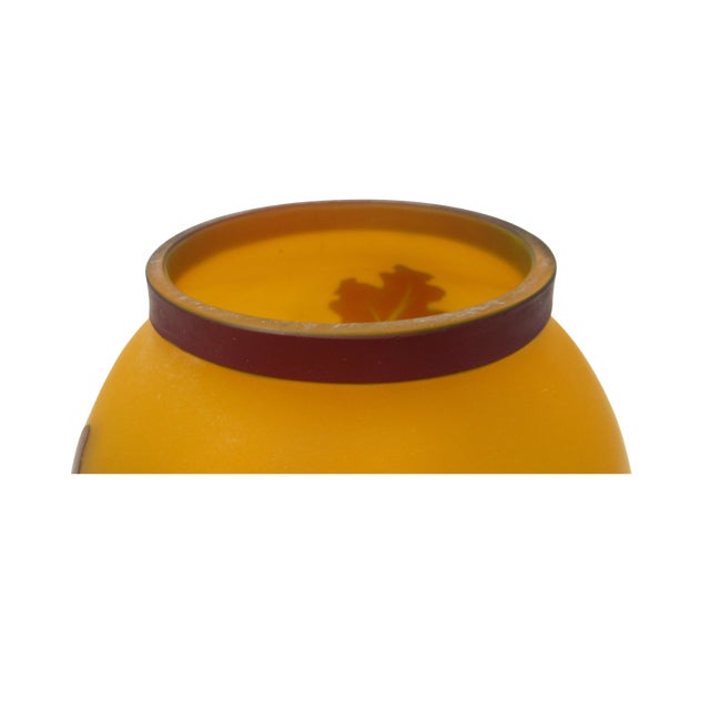 Mid-Century Modern Vintage Teleflora Cameo Glass Vase - Galle-Style For Sale - Image 3 of 9