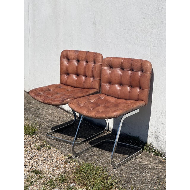 Leather Chairs by Robert Haussman, 1960s, Set of 2, in Good conditions. Designed 1960 to 1969 I have official proof of...